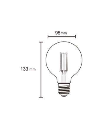 BOMBILLA LED VINTAGE AMBAR  G95 - E27 – 6,5W - 2200K